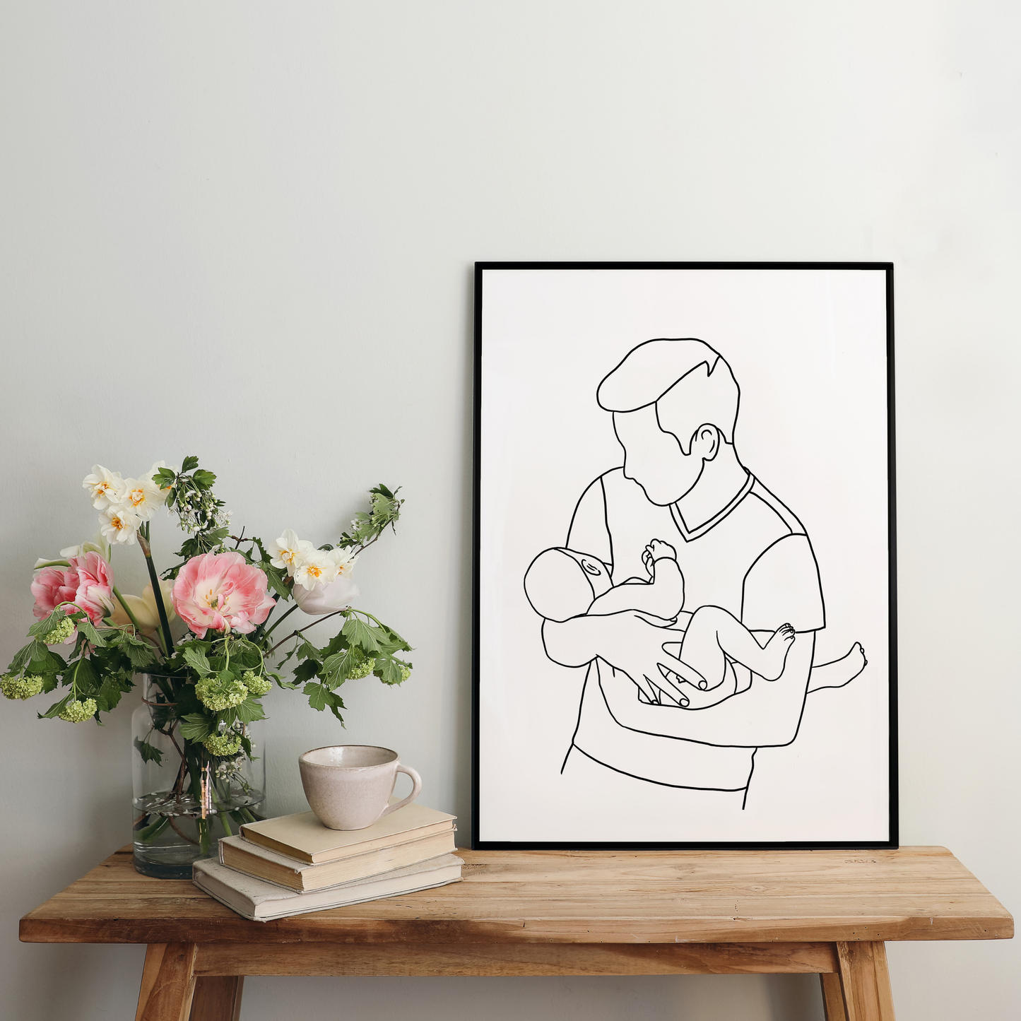 Schlichte Eleganz - Vater und Sohn Portrait als Silhouette