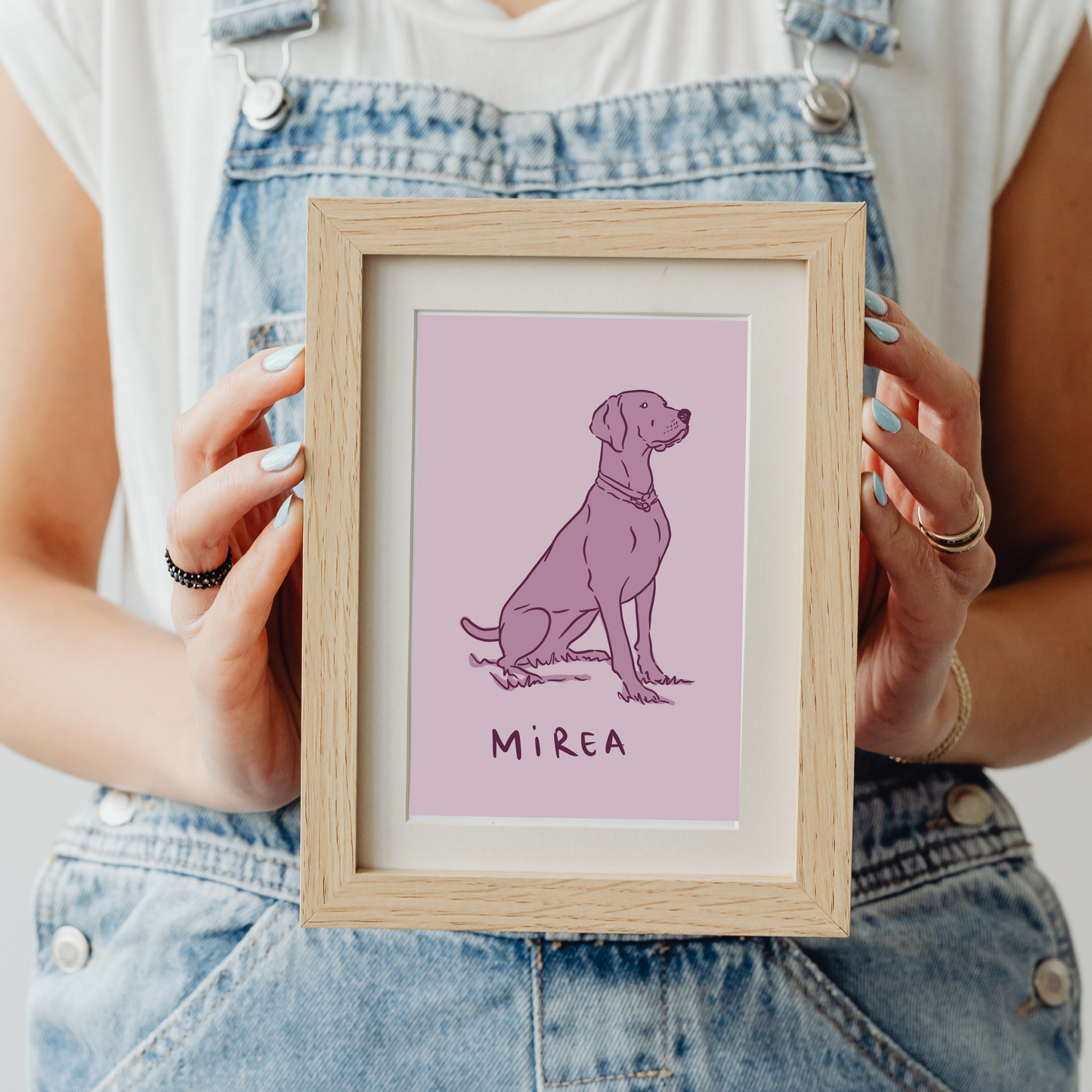 Hand-painted digital dog portrait from photo