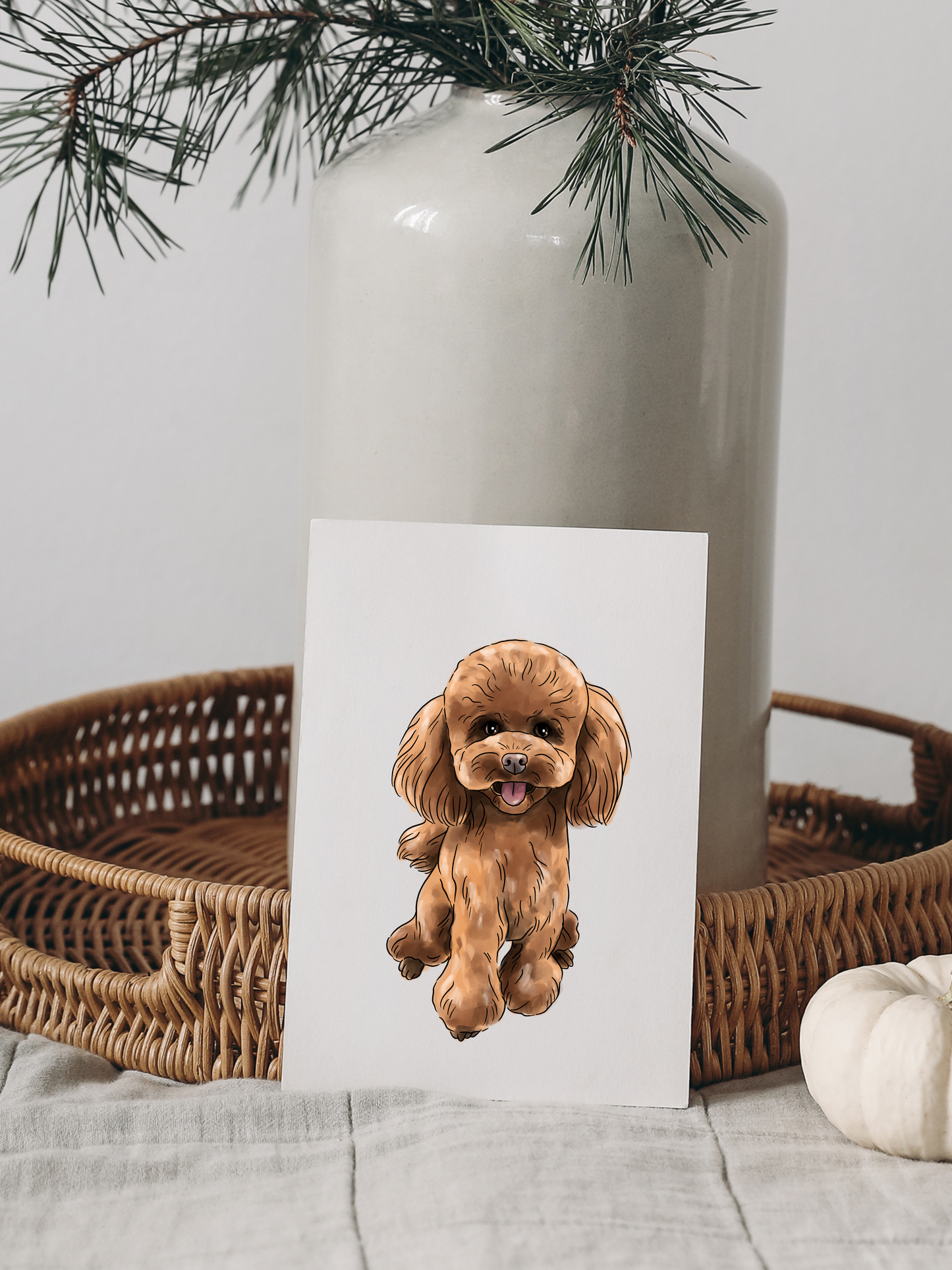 Hand-painted watercolor dog portrait from photo - Digital file + Print & Frame