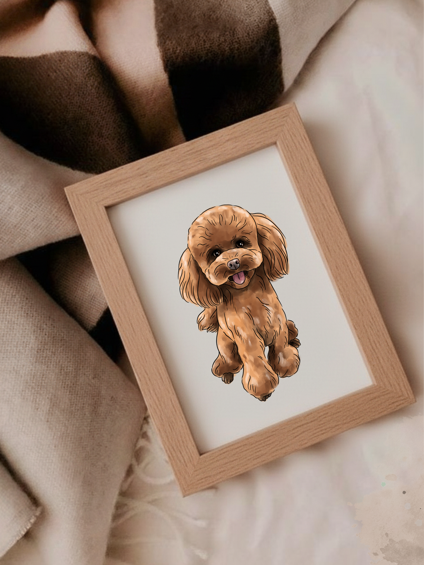 Hand-painted watercolor dog portrait from photo - Digital file + Print & Frame