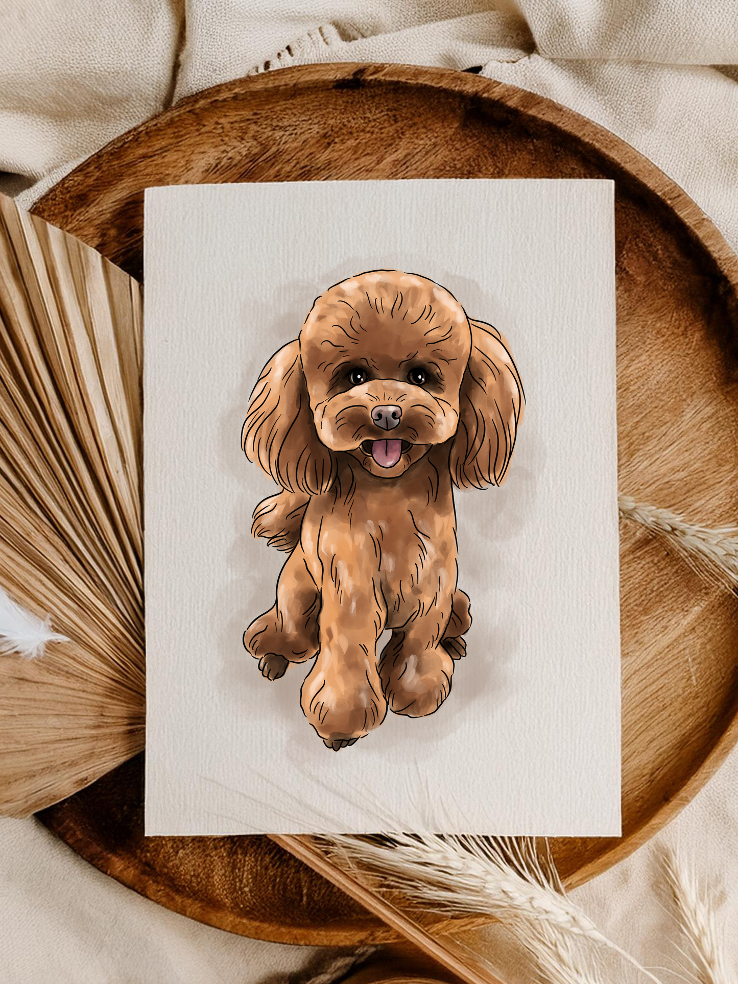 Hand-painted watercolor dog portrait from photo - Digital file + Print & Frame