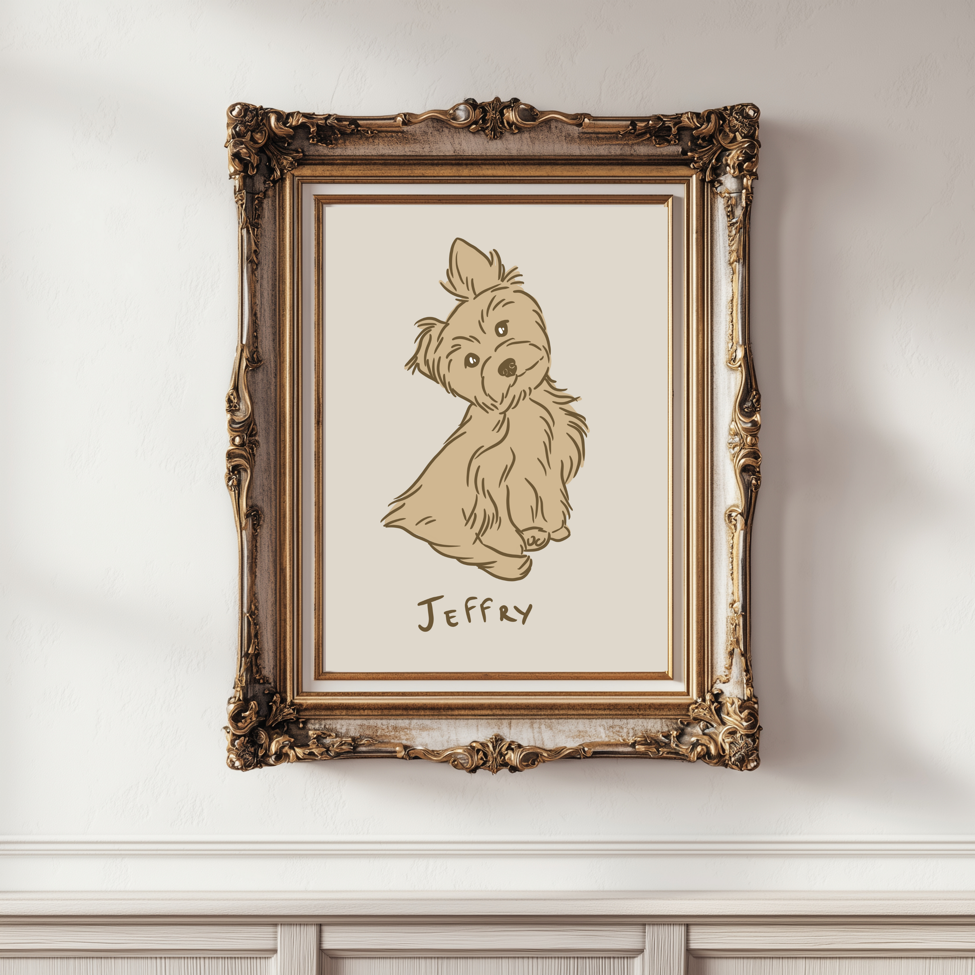 Gerahmtes Hundeportrait - Druckoption verfügbar