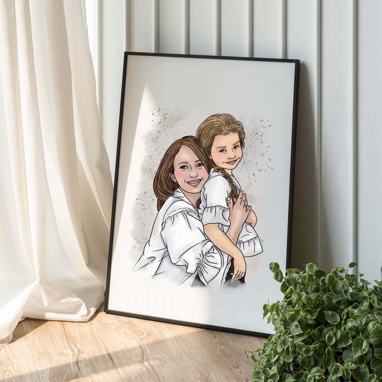 Originalfoto für personalisiertes Aquarell-Portrait Mutter Tochter
