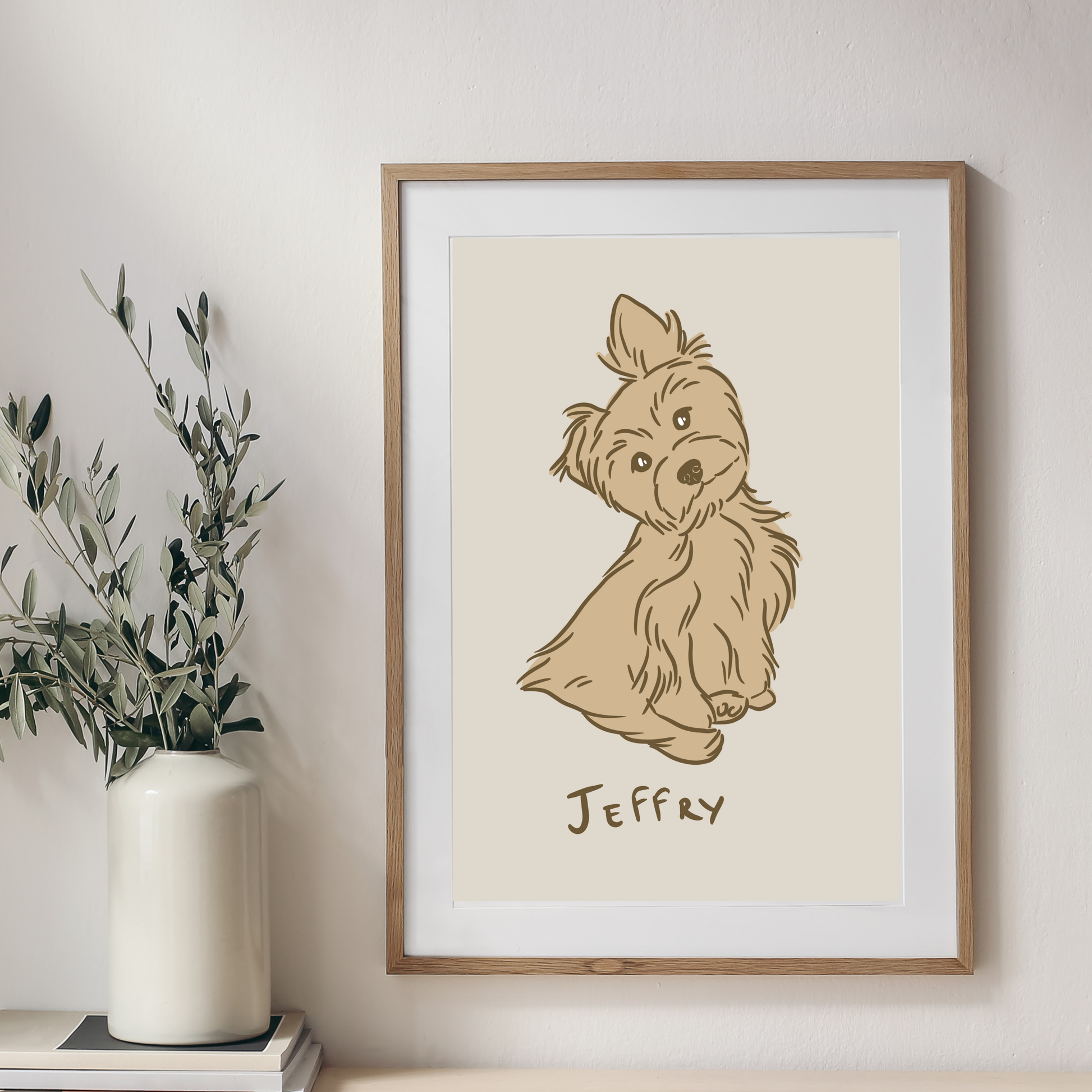 Handgemalter digitaler Kunstprozess für Tierportraits