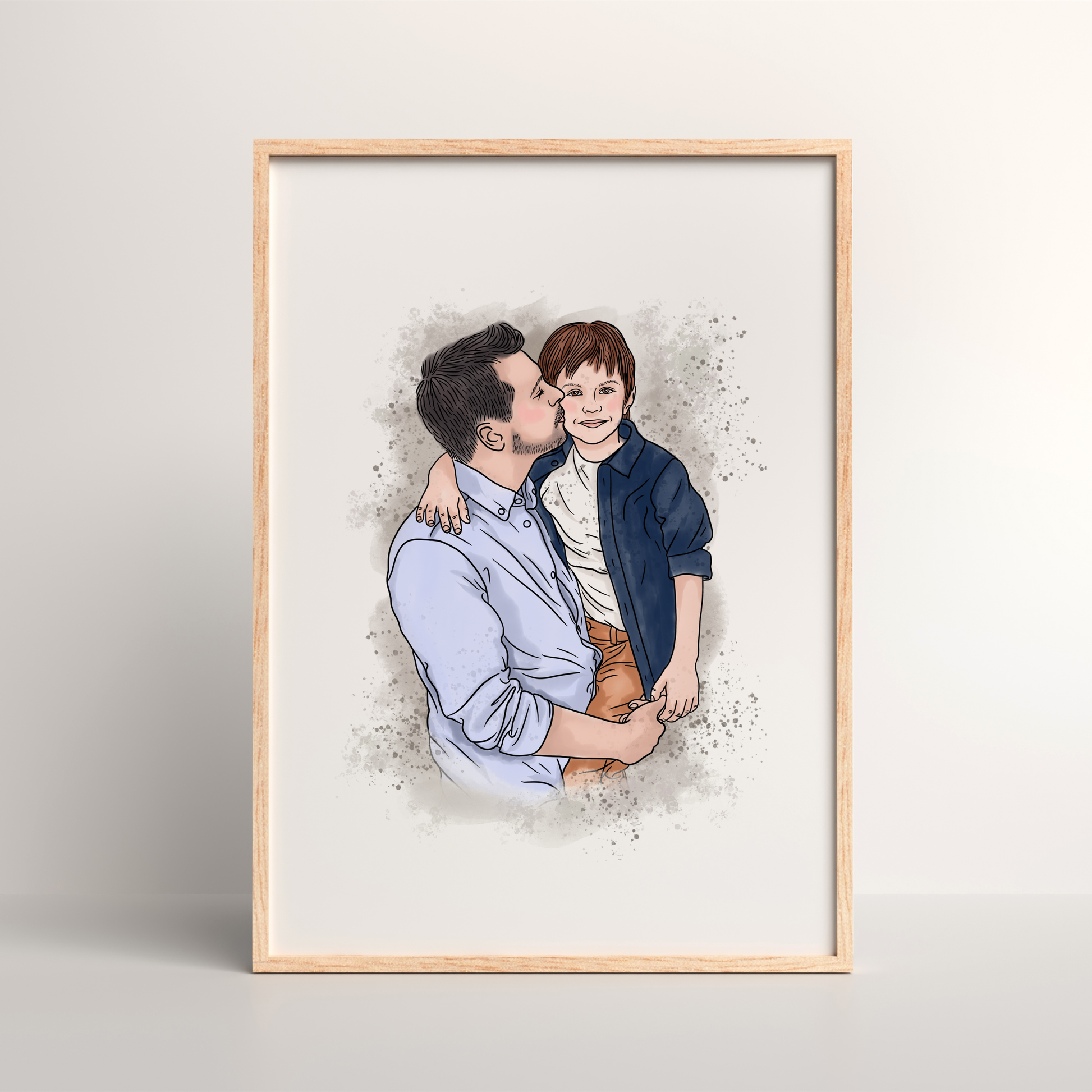 Originalfoto für personalisiertes Aquarell-Portrait Vater und Sohn Vatertag