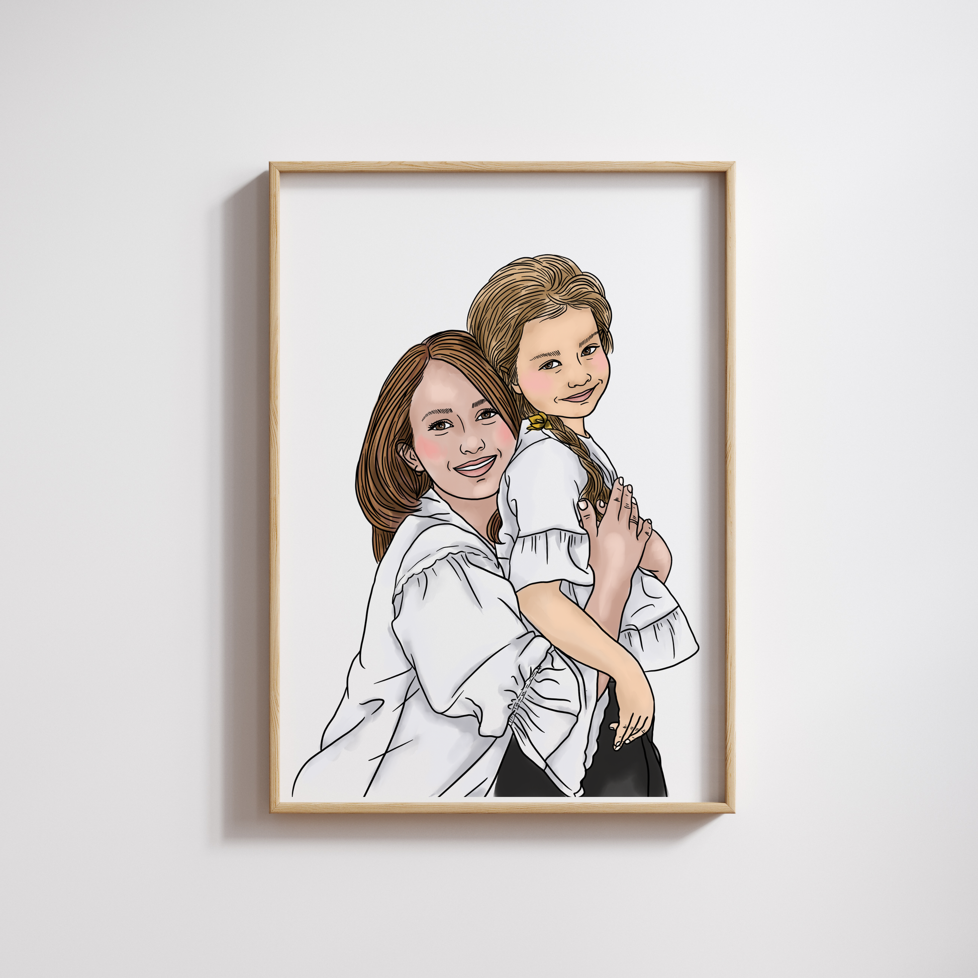 Gerahmtes Aquarell-Portrait auf Premium-Leinwand gedruckt wand kunst