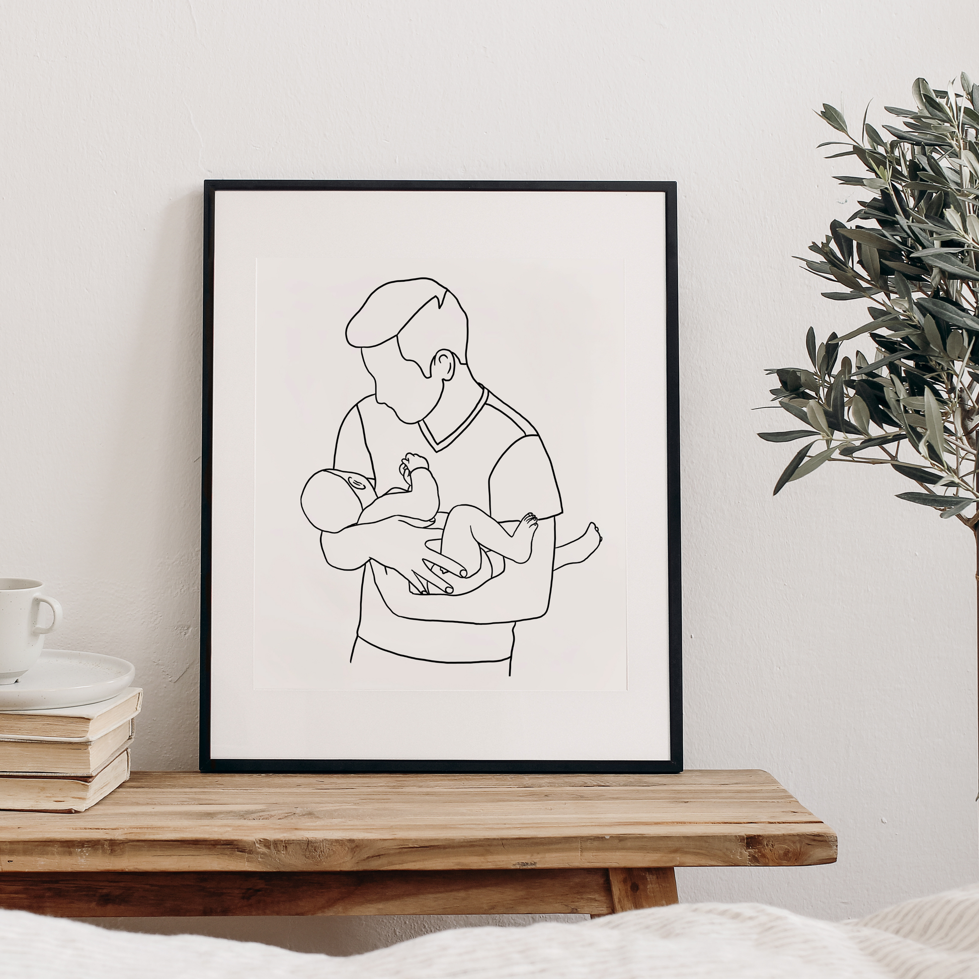 Minimalistisches Linienportrait ohne Gesichter - Passt in jedes moderne Zuhause