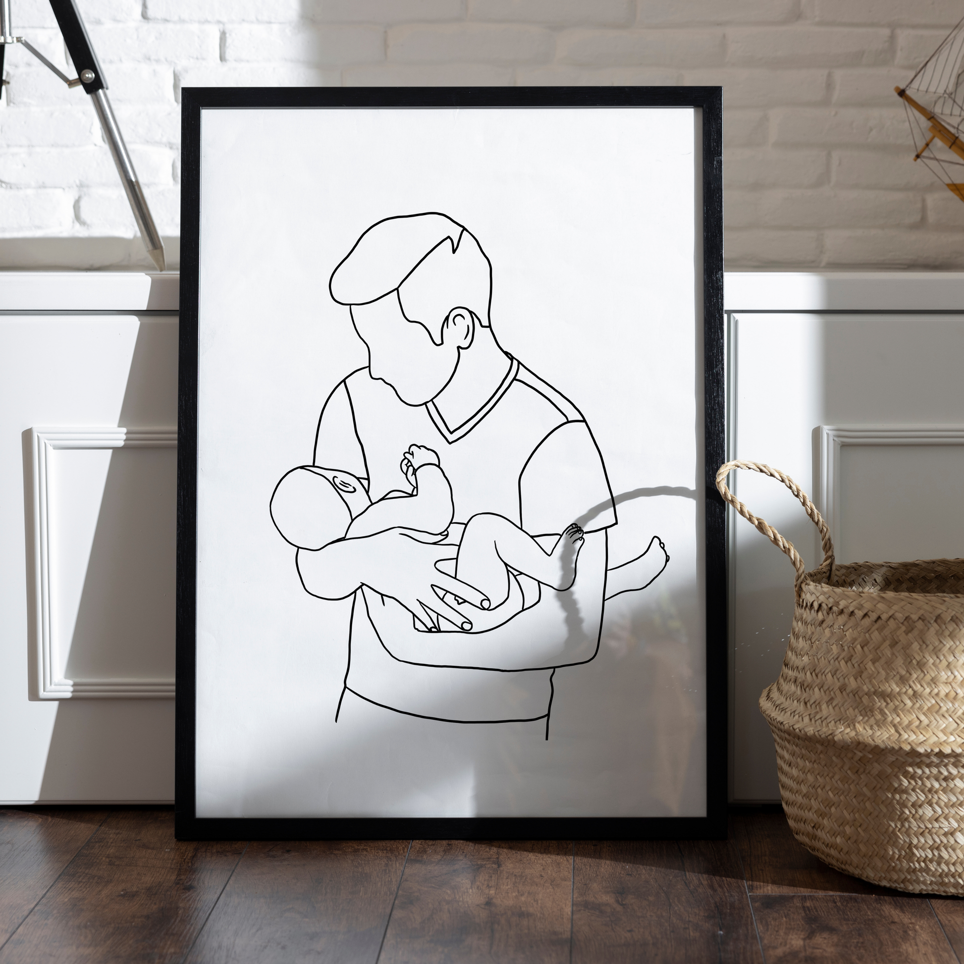 Körpersprache statt Gesichter - Ausdrucksstarke Vater-Sohn-Silhouetten