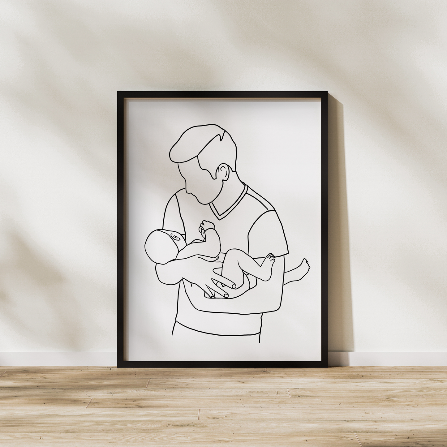 Handgezeichnete Silhouetten - Die Verbindung zwischen Vater und Sohn