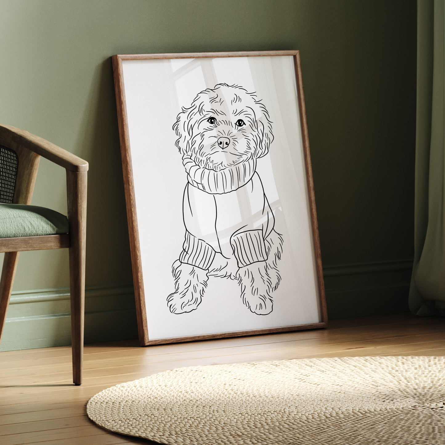 Emotionales Geschenk für Hundebesitzer - Personalisiertes Linienportrait