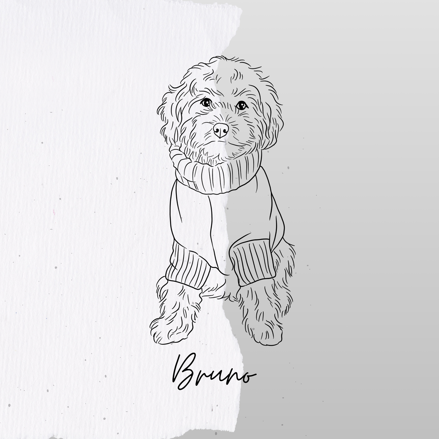 Muttertagsgeschenk mit Herz - Personalisiertes Hundeportrait für Mama
