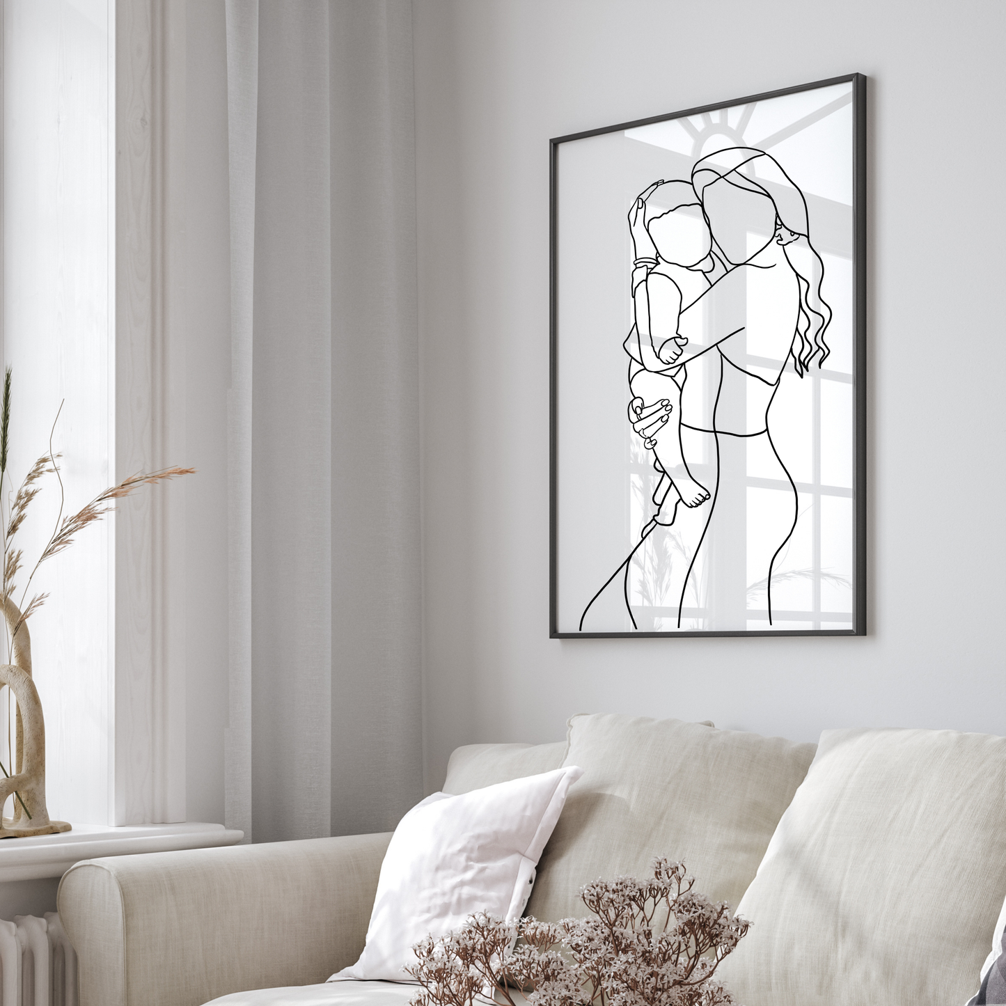 Muttertagsgeschenk mit Herz - Silhouetten-Portrait ohne Gesichter