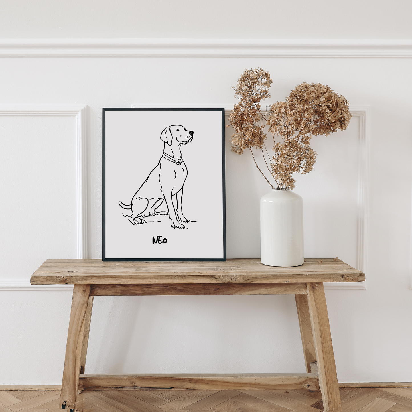 Individuelles Hunde-Linienportrait auf Tasse - Personalisiertes Geschenk