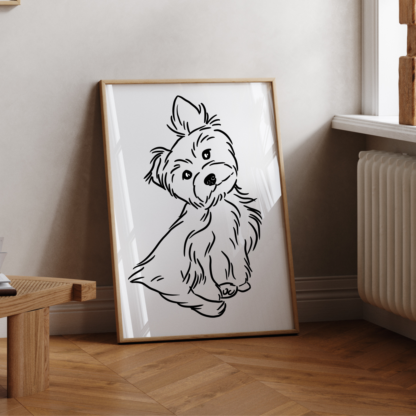 Charmantes Hunde-Linienportrait auf Tasche - Süßer Alltagsbegleiter