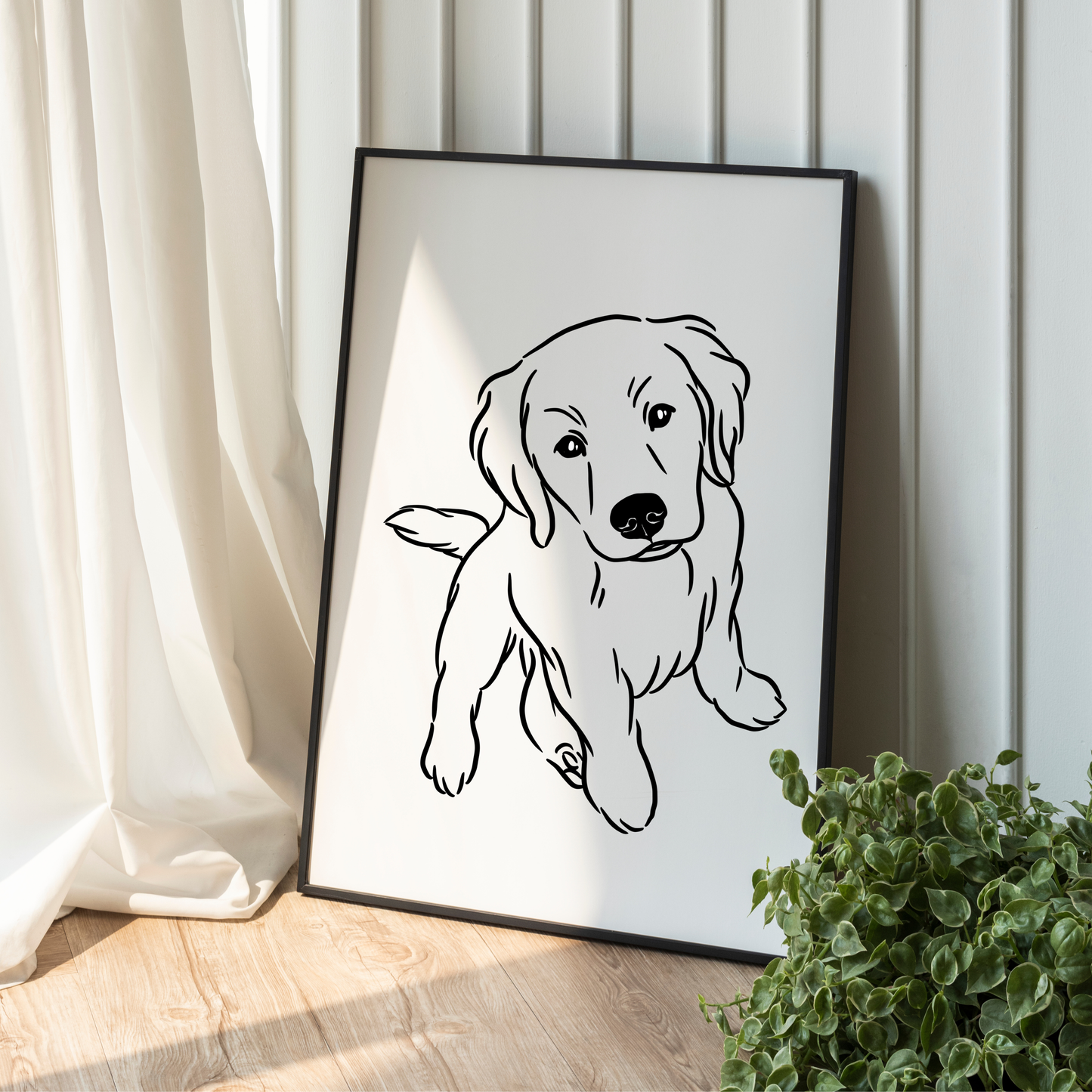 Beispiel eines personalisierten Hunde-Linienportraits als digitale Datei