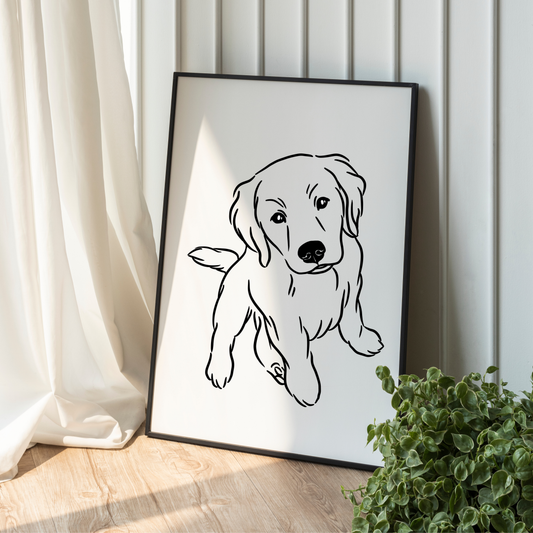 Beispiel eines personalisierten Hunde-Linienportraits als digitale Datei