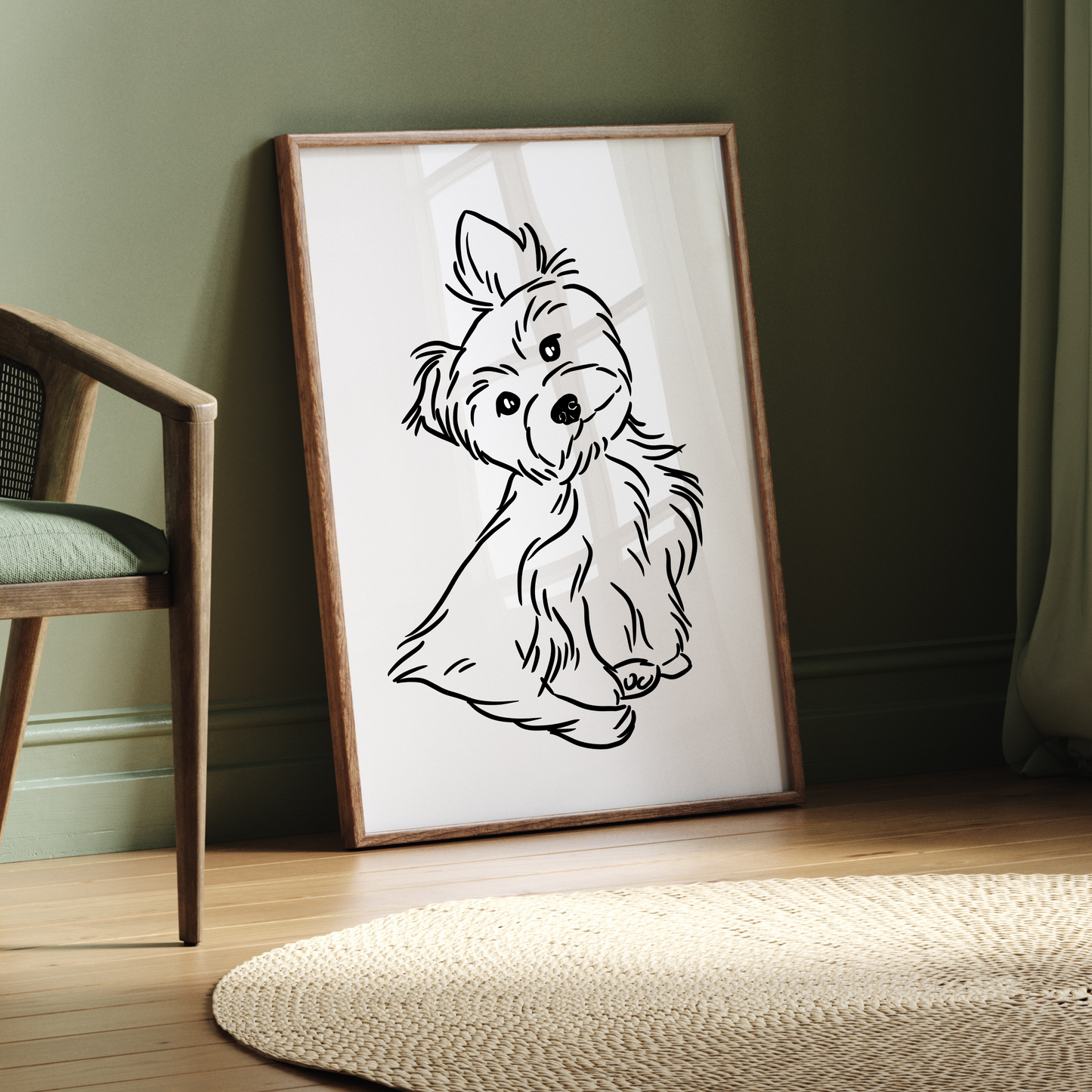Süßes Hunde-Linienportrait auf T-Shirt - Zeigen Sie Ihre Liebe